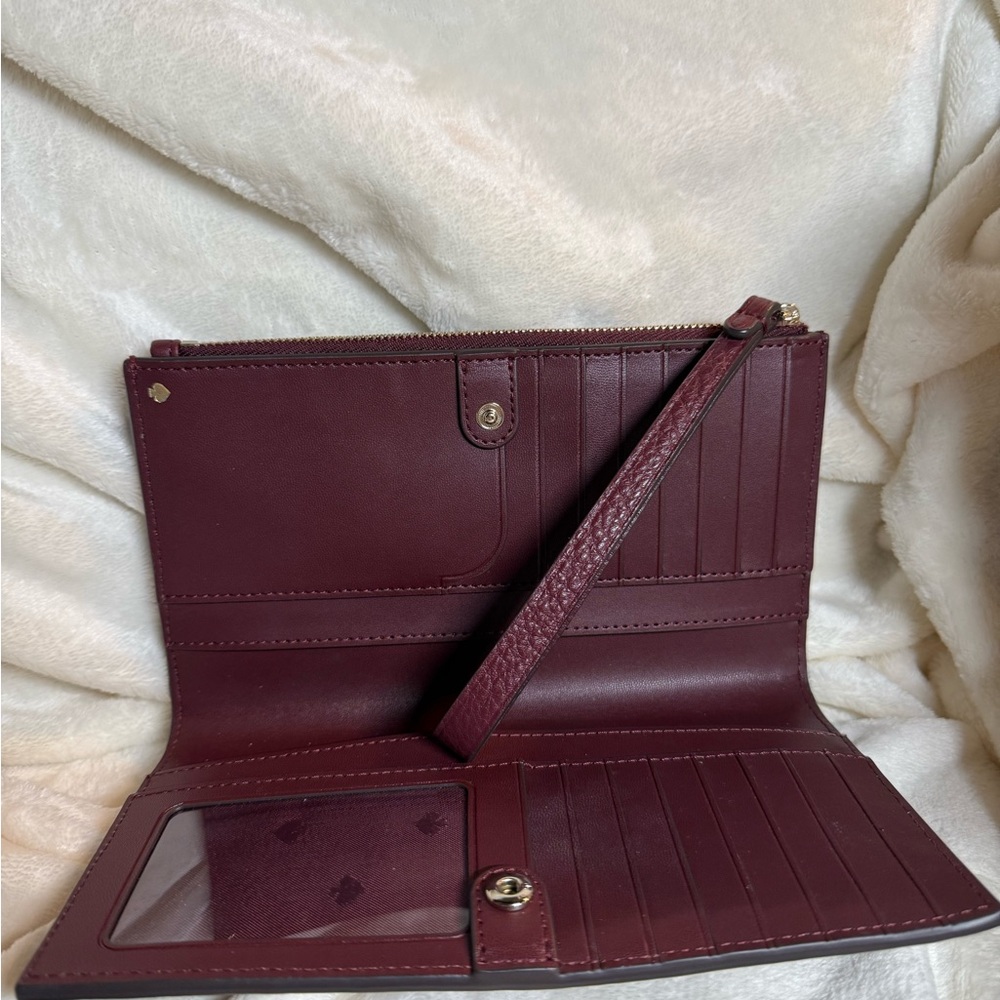 Kate Spade Deep Red Wallet with Wrist Strap